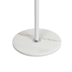Cabide de pé branco com 6 ganchos e base em mármore 171cm