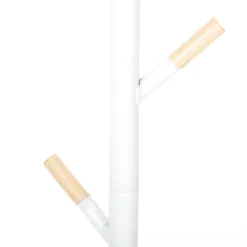 Cabide de pé branco com 6 ganchos