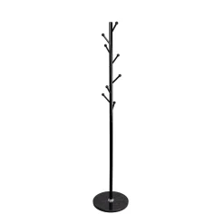 Cabide de pé com 8 ganchos preto e base em mármore 175cm