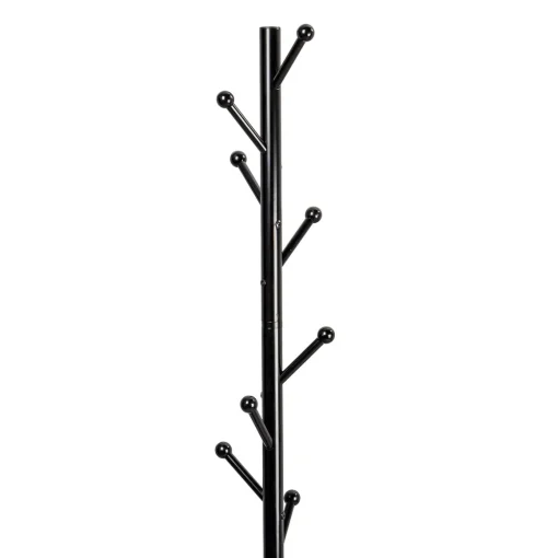 Cabide de pé com 8 ganchos preto e base em mármore 175cm