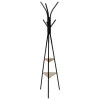 Cabide de pé JANO preto em metal com 6 gachos 175cm