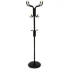 Cabide de pé preto em metal com 11 ganchos