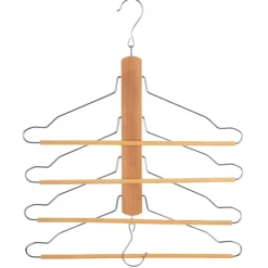 Cabide em madeira para 4 camisas e calças