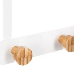 Cabide p/ porta branco com 3 ganchos em bambu
