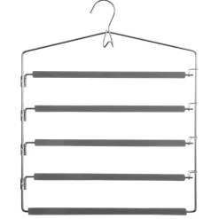 Cabide para calças prateado com 5 divisórias