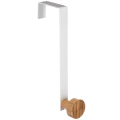 Cabide para porta individual branco em bambu