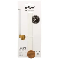 Cabide para porta individual branco em bambu