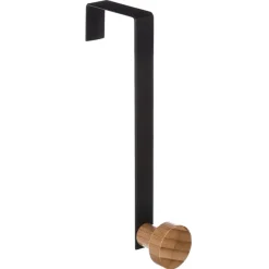 Cabide para porta individual preto em bambu