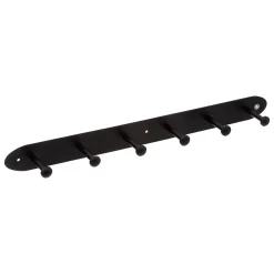 Cabide Preto De Metal Com 6 Ganchos