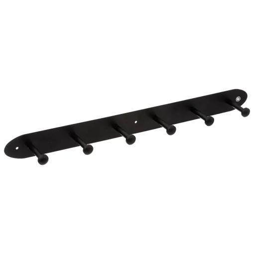 Cabide Preto De Metal Com 6 Ganchos
