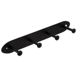 Cabide Preto De Metal Com 4 Ganchos