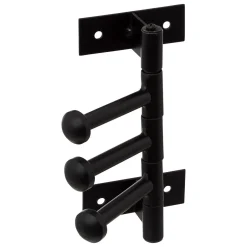 Cabide rotativo preto com 3 ganchos