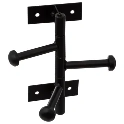 Cabide rotativo preto com 3 ganchos