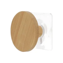 Cabide wc natural em madeira 6,5cm