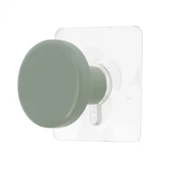 Cabide wc verde caqui em madeira 4,5cm