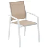 Cadeira com braços AXIOME linho e branco