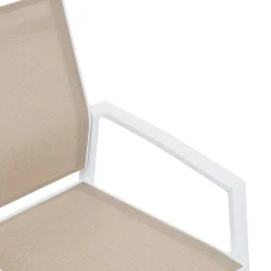 Cadeira com braços AXIOME linho e branco