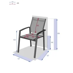 Cadeira com braços AXIOME linho e branco