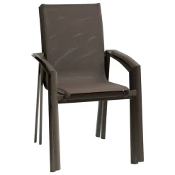 Cadeira com braços empilhável AXANT castanha