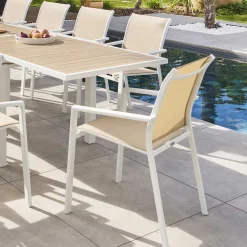 Cadeira com braços ESSENTIA linho e branco