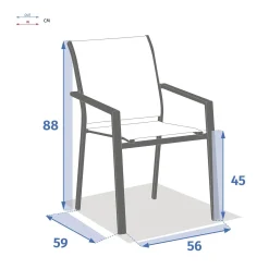 Cadeira com braços ESSENTIA linho e branco