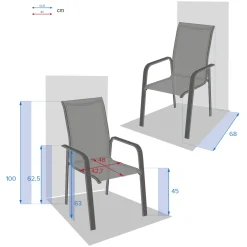 Cadeira com braços ESSIO noisette e branco
