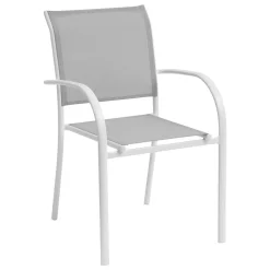 Cadeira com braços PIAZZA galet e branco
