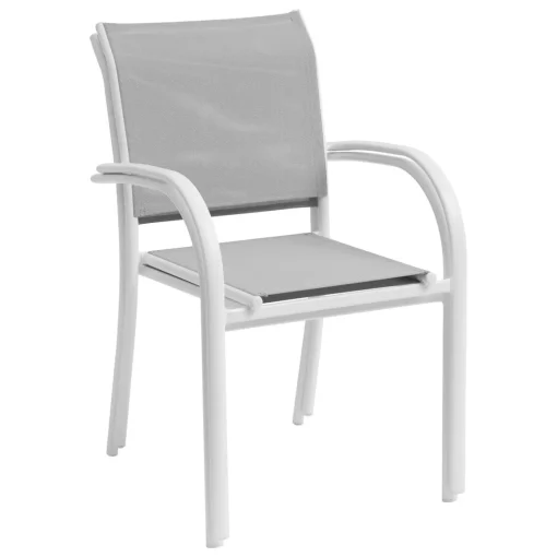 Cadeira com braços PIAZZA galet e branco