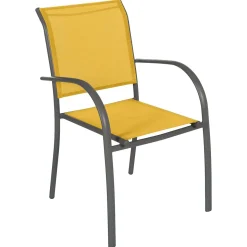 Cadeira com braços PIAZZA mostarda e graphite