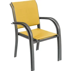 Cadeira com braços PIAZZA mostarda e graphite