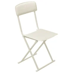 Cadeira dobrável branca em pvc
