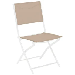 Cadeira dobrável modula linho e branco