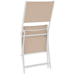 Cadeira dobrável modula linho e branco