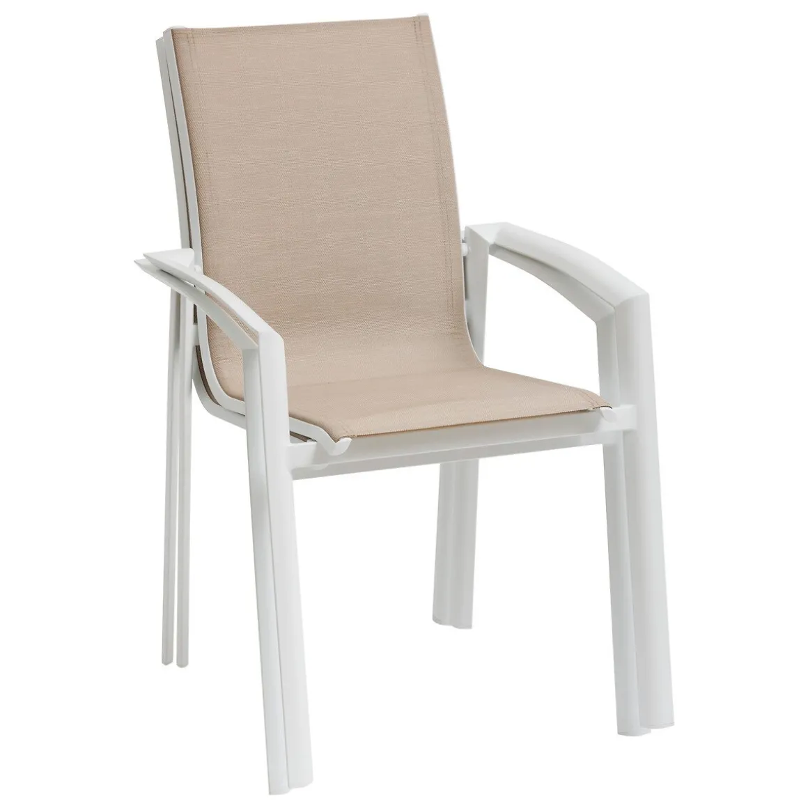 Cadeira empilhável AXANT bege de alumínio