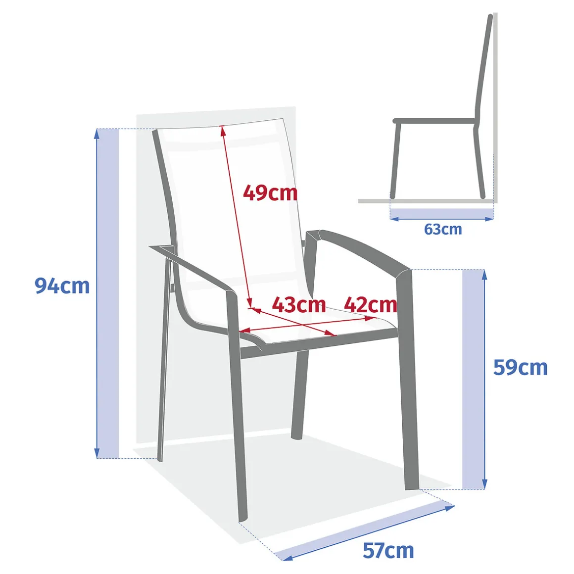 Cadeira empilhável AXANT cinza