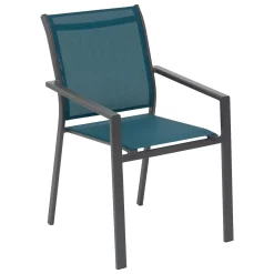 Cadeira empilhável ESSENTIA azul em alumínio