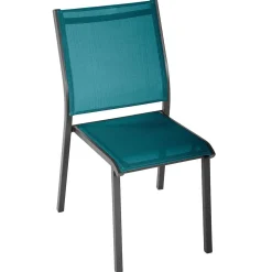 Cadeira empilhável ESSENTIA azul em alumínio