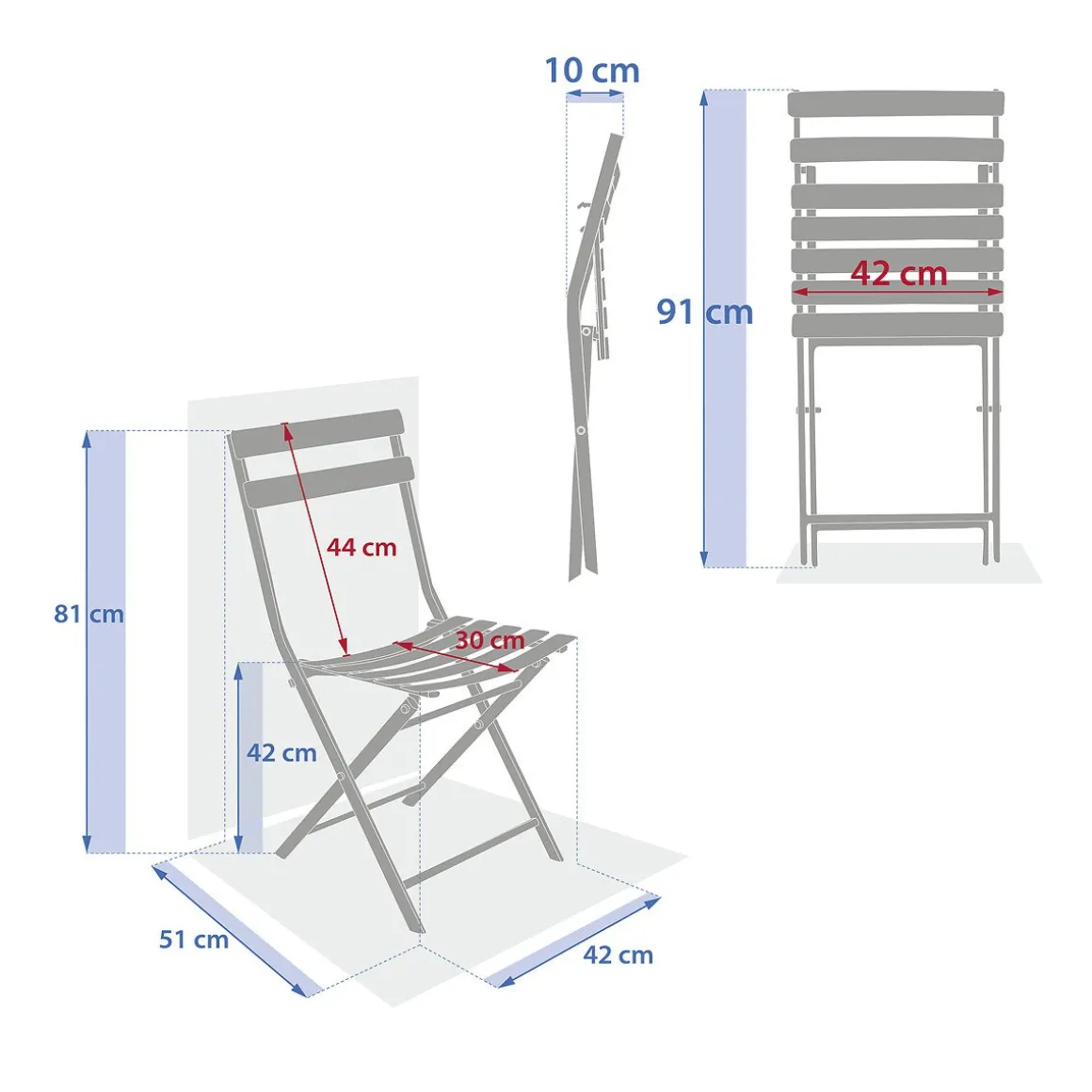 Cadeira encartável GREENSBORO bordeaux