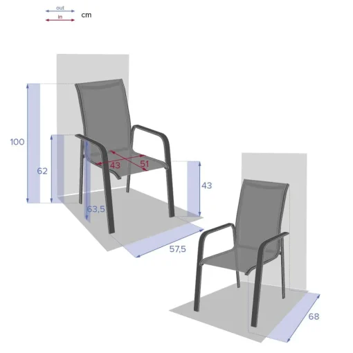 Cadeira ESSENTIA cinza antracite e graphite com costas altas