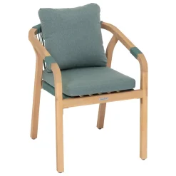 Cadeira PAPOUASIE verde olive em madeira acácia