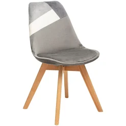 Cadeira PATCH BAYA cinza de veludo