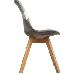 Cadeira PATCH BAYA cinza de veludo