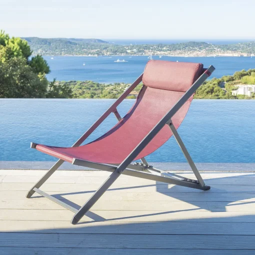 Cadeira RELAX DECIMA bordeaux e graphite