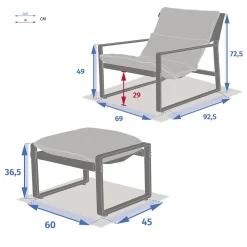 Cadeira RELAX lambinio cinza graphite