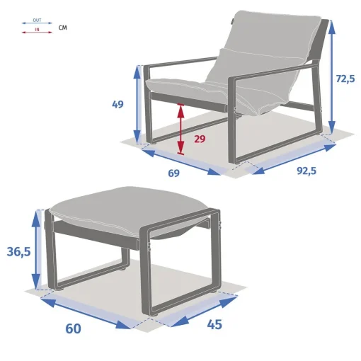 Cadeira RELAX lambinio cinza graphite