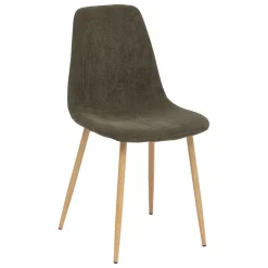 Cadeira ROKA verde kaki em veludo
