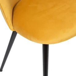 Cadeira SLANO amarela de veludo