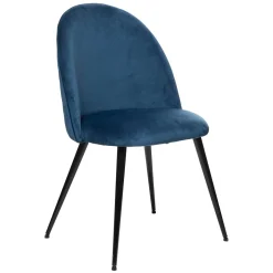 Cadeira SLANO azul escuro em veludo