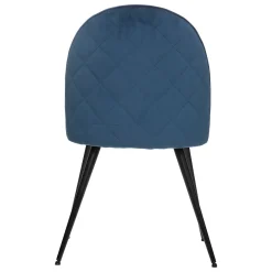 Cadeira SLANO azul escuro em veludo