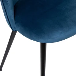 Cadeira SLANO azul escuro em veludo